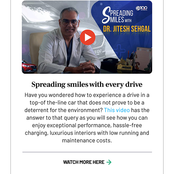 Spreading smiles with every drive
				Have you wondered how to experience a drive in a top-of the-line car that does not prove to be a deterrent for the environment? This video has the answer to that query as you will see how you can enjoy exceptional performance, hassle-free charging, luxurious interiors with low running and maintenance costs.
				WATCH MORE HERE